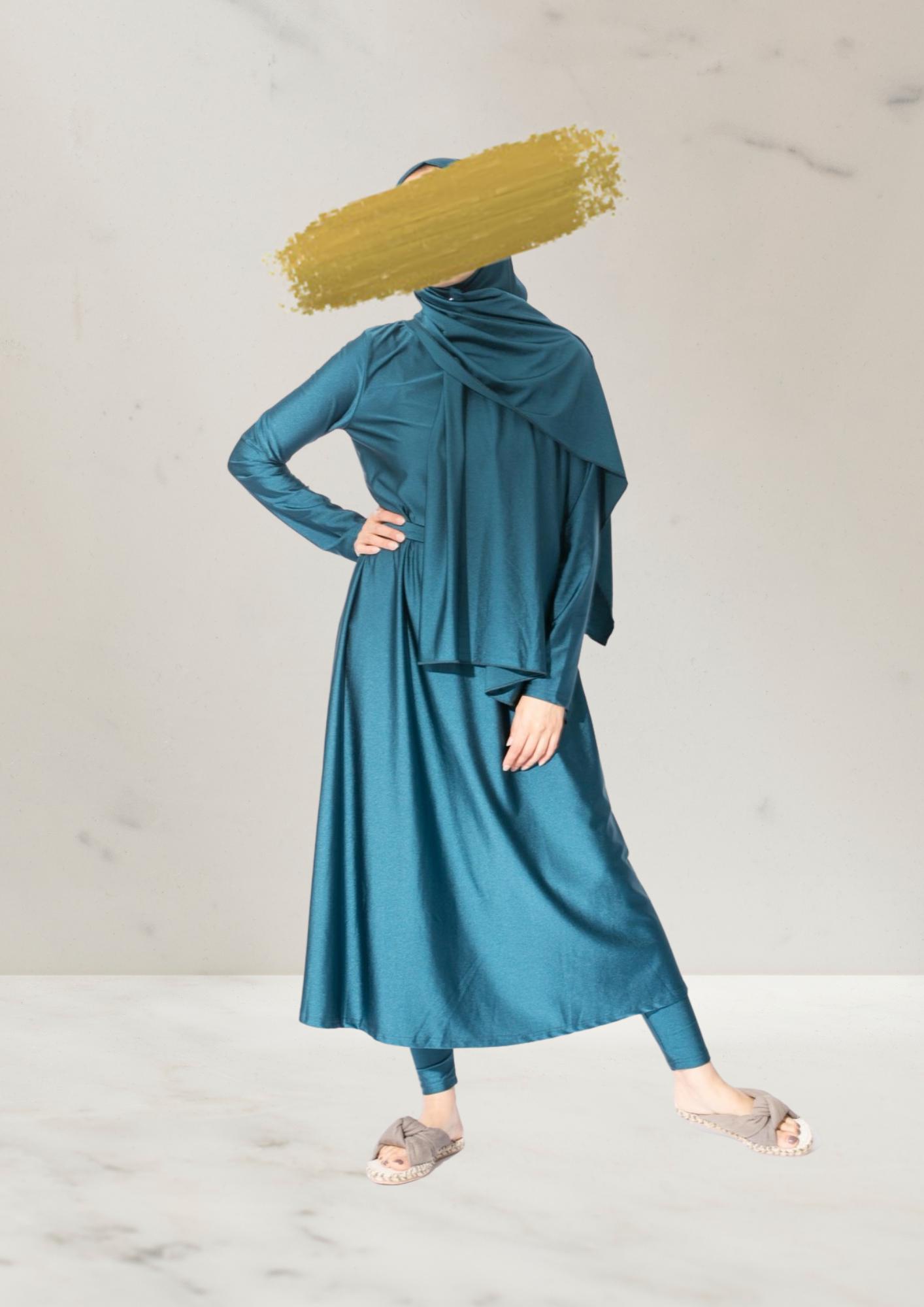 Nora Burkini Lang - Turquoise - Burkinis