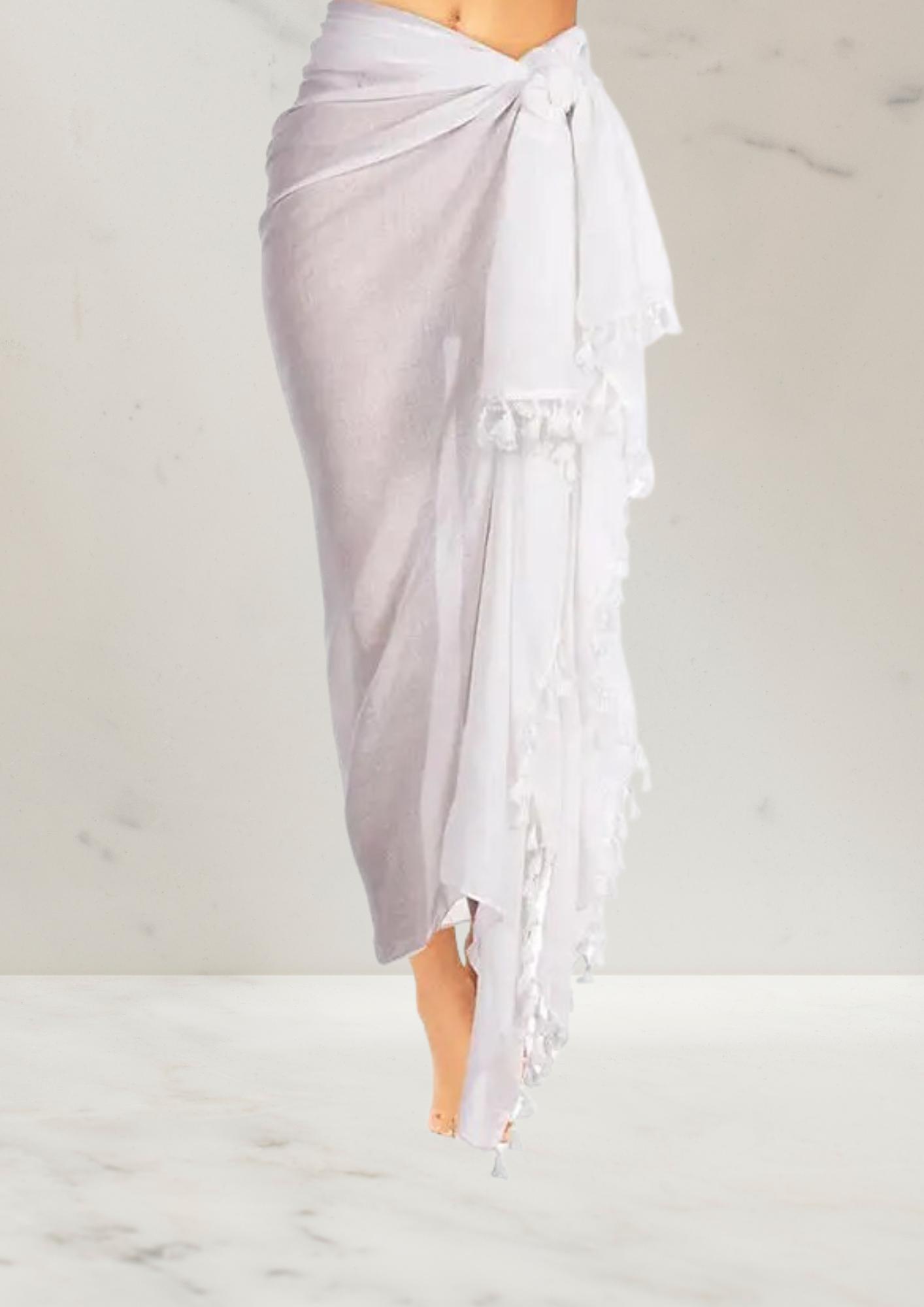 Pareo Wit - Lange Strand Omslagdoek - Burkinis