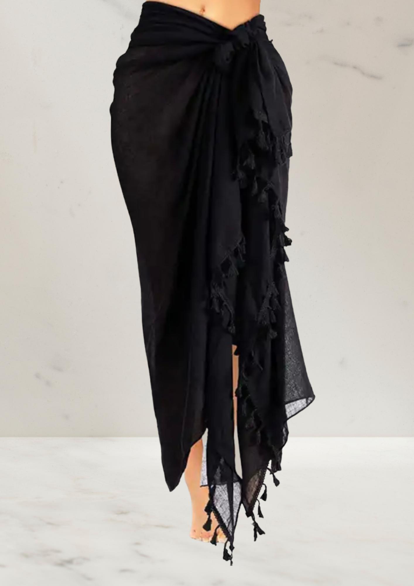 Pareo Zwart - Lange Strand Omslagdoek - Burkinis