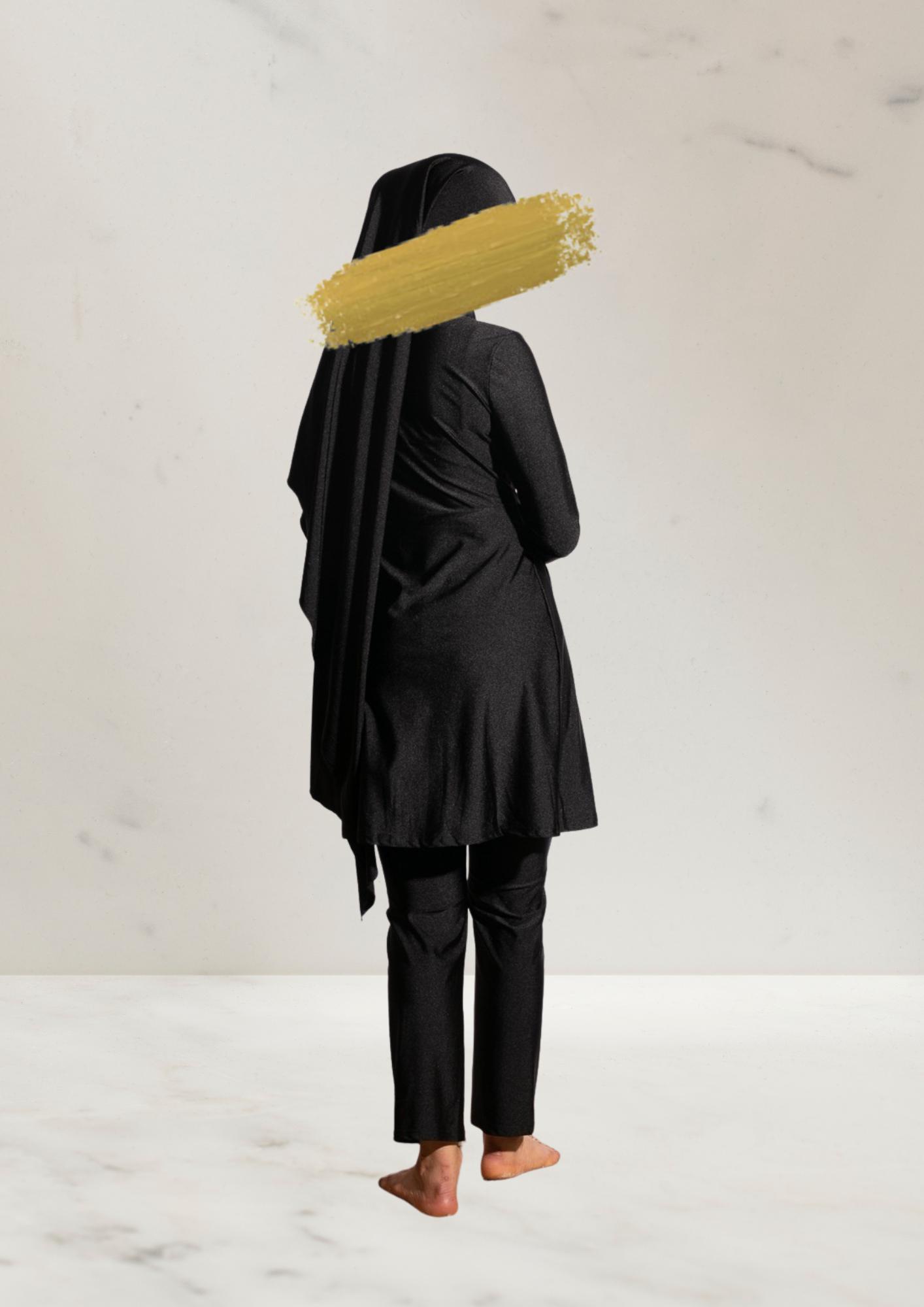 Sabia Burkini met Rits - Zwart - Burkinis